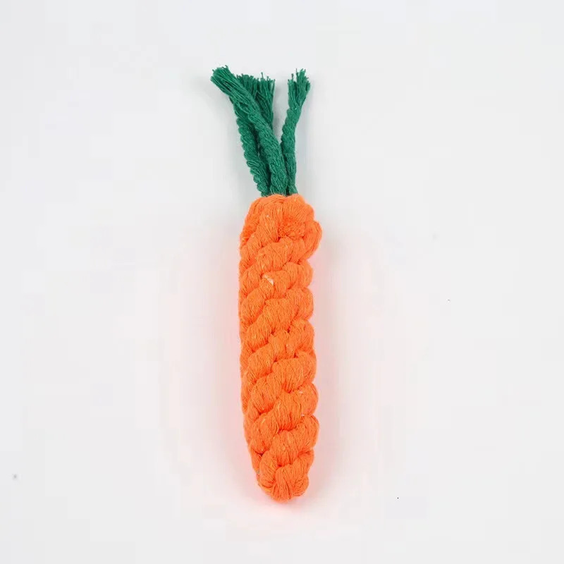 1Pcs Carrot Dog Bite Rope Pet Dog Toys Safe Durable Braided Bite Dog Chew Toys Resistant Puppy Molar Cleaning Teeth Cotton Rope 250804