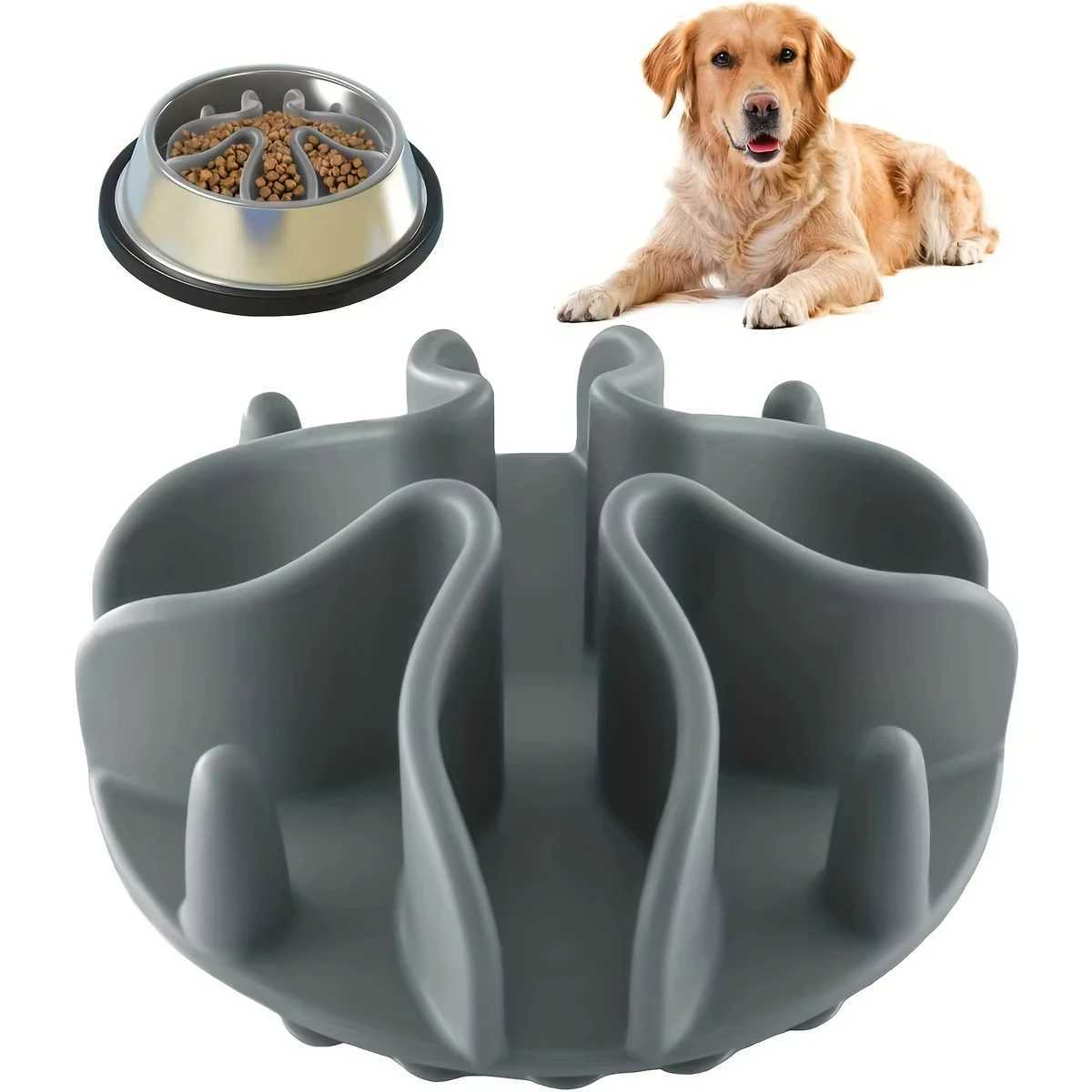 1Pc Soft Silicone Slow Feeder Dog Bowl Insert-Stimulates Mind Promotes Healthy Digestion Suitable for all sizes Y250806