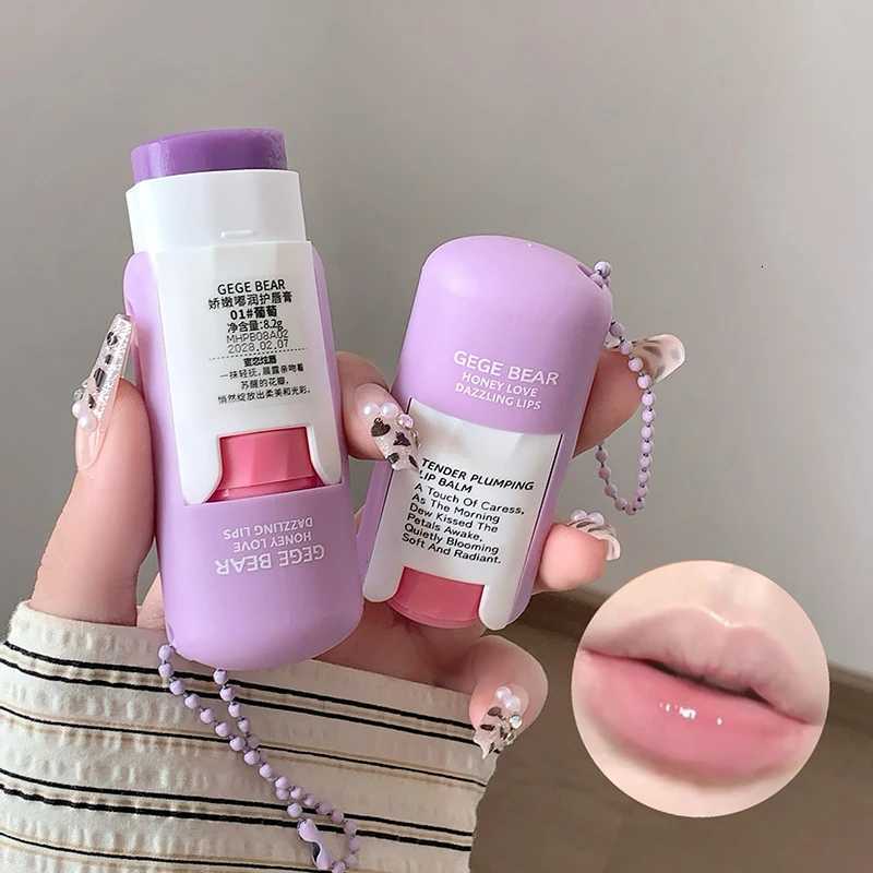 Fruit Lip Balm Stick Grape Moisturizing Lip Mask Stick Hydrating Reduce Liplines Lasting Natural Clear Plumping Lips Care MakeupXJ250807