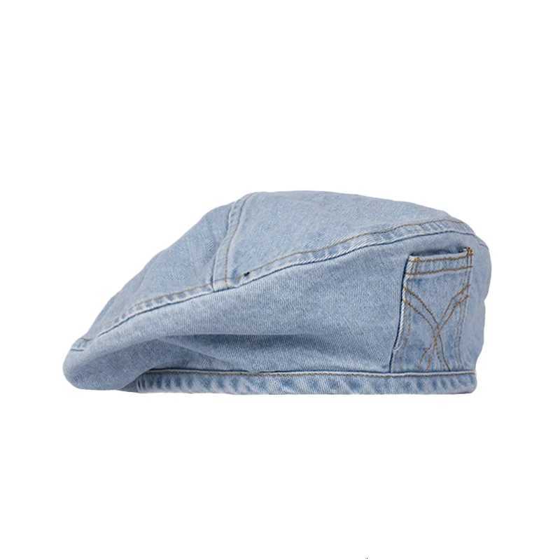 Womens Artistic Style Retro Washed Cotton Denim Pocket Heaear Fashion Painter Cs Beret Hat XJ250807