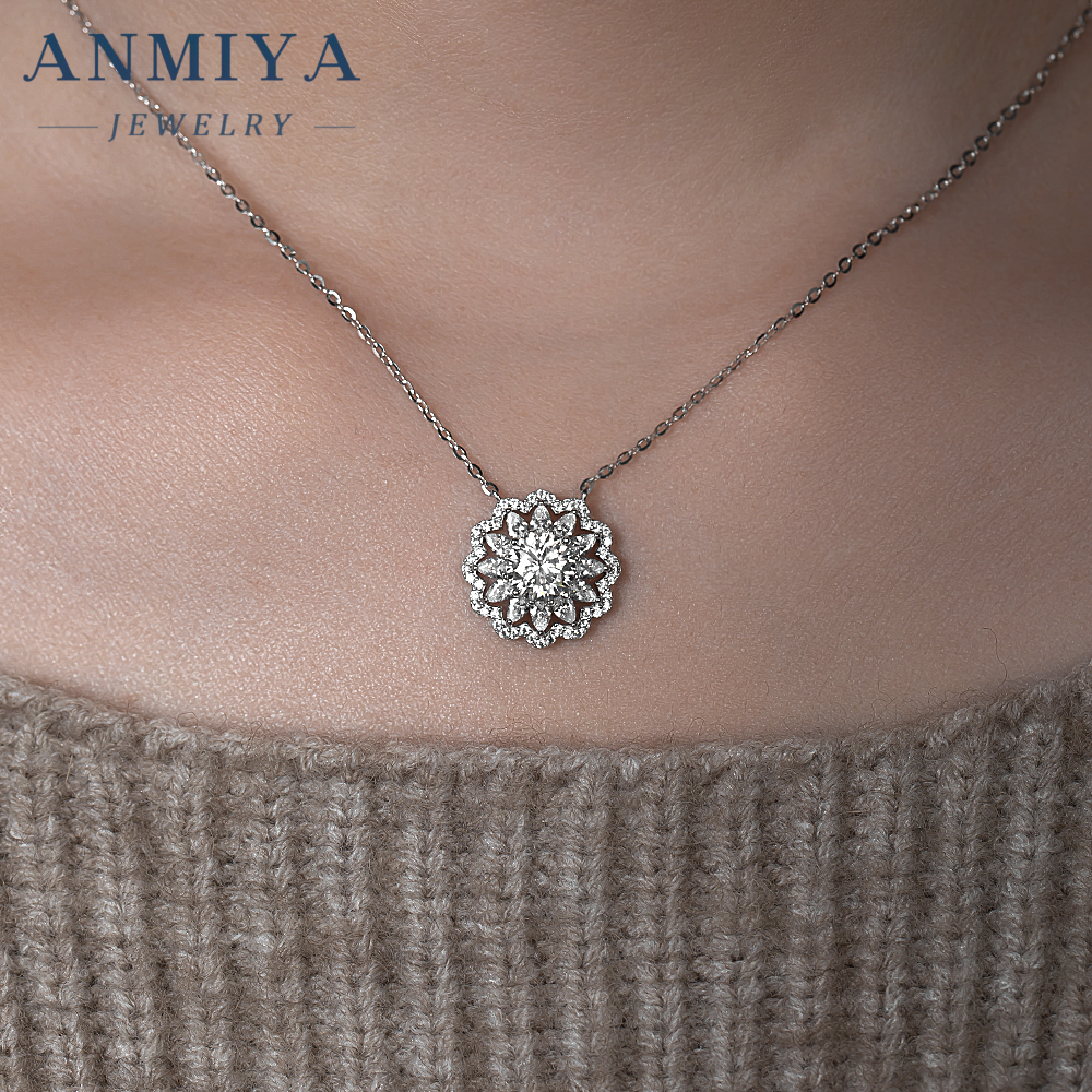 Ethically Sourced Moissanite 925 Silver Necklace - Conflict-Free Silver Jewelry for Eco-Conscious Shoppers