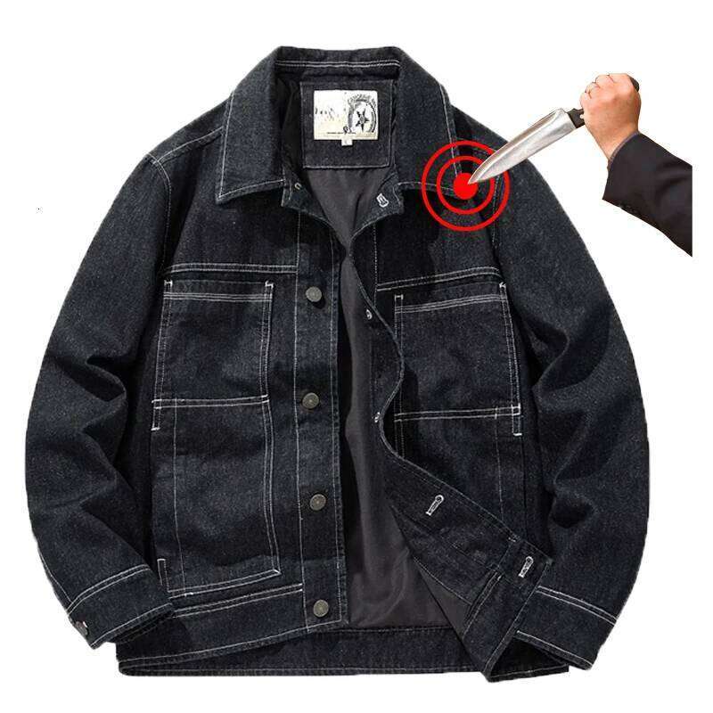 Cut Safety clothes Self Defense Clothes Anti Knife Denim Jacket Slash Proof Security Officer Coat Civil Use Body Protection