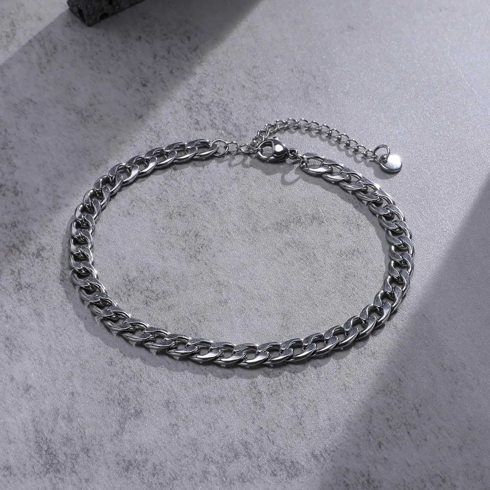 Waterproof Stainless Steel Cuban Wheat Chain Anklet s for Men Summer Holiday Beach Foot Gifts JewelryLength Adjustable Y250805