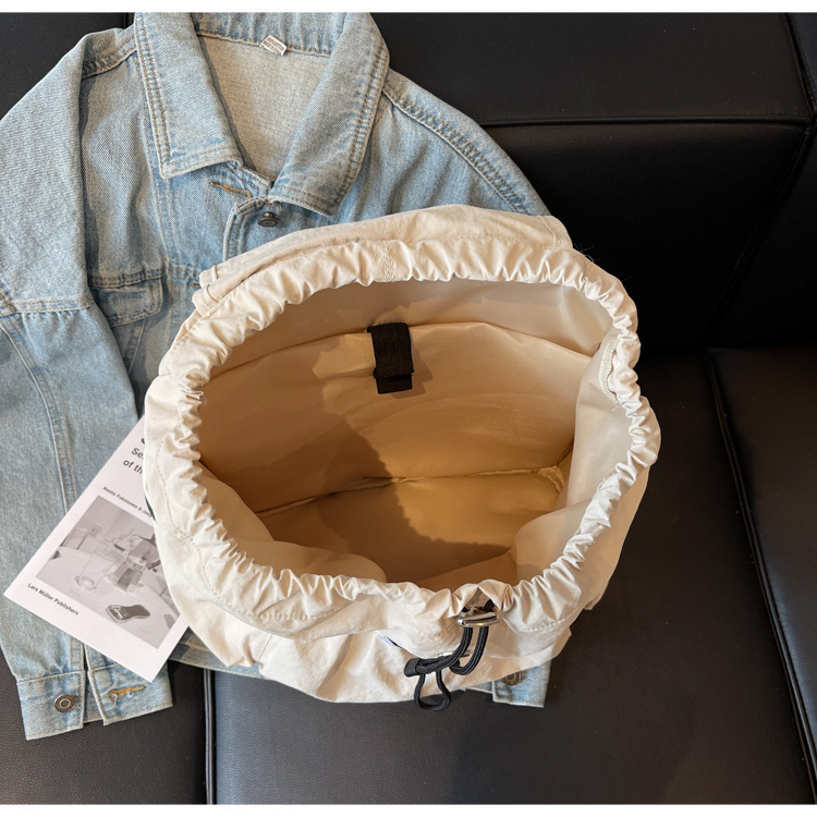 Free shipping designer 2025 New Summer Backpack Drawstring Adjustable Black Khaki Nylon Backpack Large Capacity Lightweight