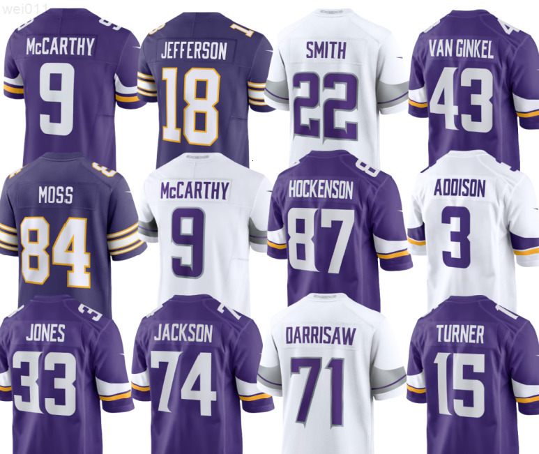 J.J. McCarthy Christian Darrisaw Ivan Pace Jr Jalen Nailor Ty Chandler Blake Cashman Harrison Phillips Josh Metellus Will Reichard Jonathan Greenard Football Jersey