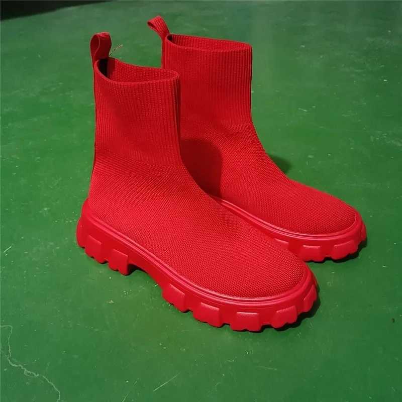 5 Sneakers Women Shoes Stretch Fabric Sock Ankle Boots Plus Size Shoes Women Platform Boot Womens Shoes Ladies Boots XJ250807