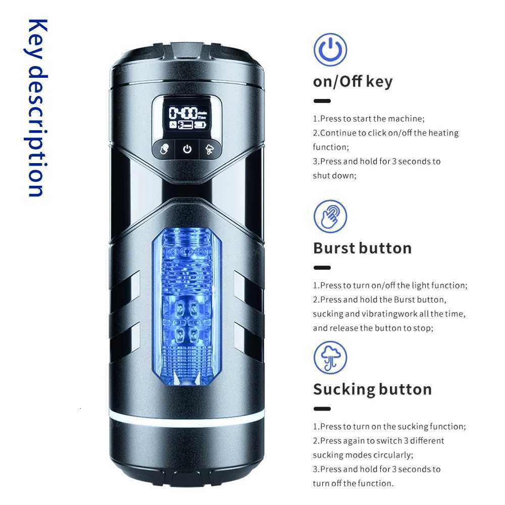 Automatic Heated Masturbation Cup for Men Sucking Pocket Pussy Adult Sex Toy Blowjob Machine Vagina Stroker Male Masturbators W250807