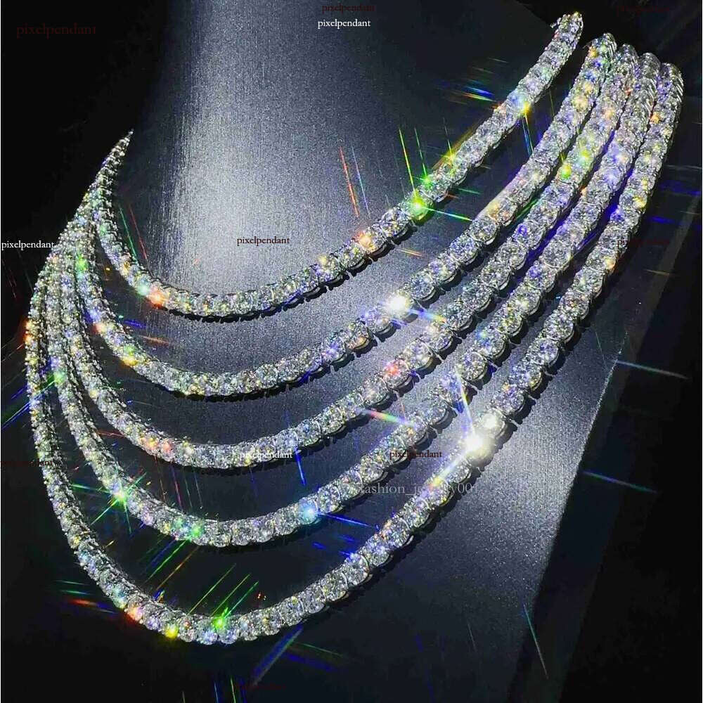Fashion Jewelry Hip Hop Necklace Pass Diamoster 5mm Vvs Moissanite Iced Out Tennis Chain for Men Women