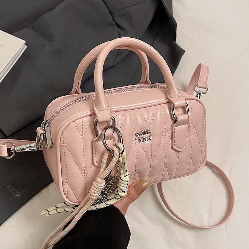 Portable Mini Bowling Bags Female 2025 Spring and Summer Messenger Bag Boston Square Bag Small Purse Handbag 250807