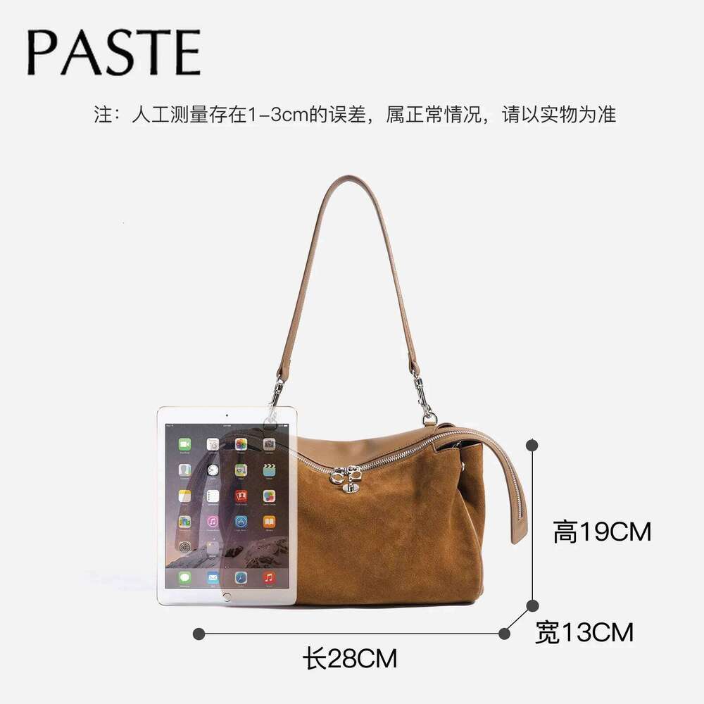 Noble Ins Chic Design High Quality Long-Handle Casual Tote Winter Kakhi Coffee Color Matte Suede + Cow Leather Women Handbag 20250805