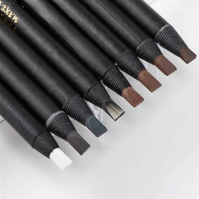 12PCS White Eyebrow Pencil Draw Line Pen Eyeshadow Natural Long-Lasting Brows Tint Waterproof Eye Brow Makeup Beauty Definer W250807