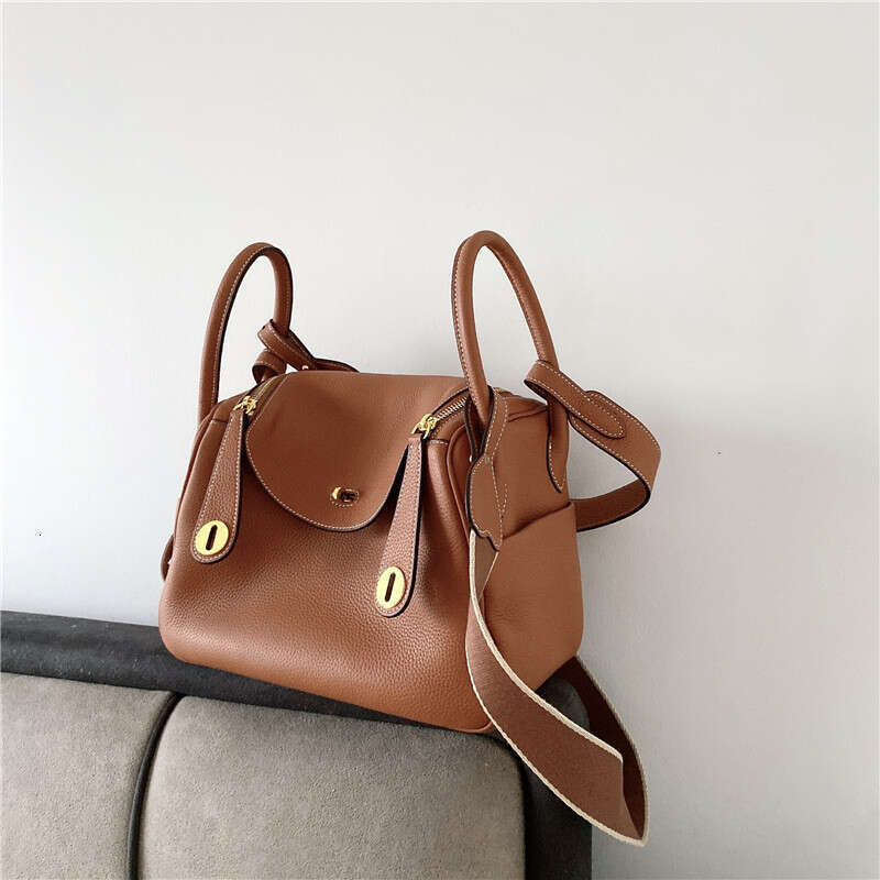Top Layer Togo Cowhide Genuine Leather Women's 2025 New Bucket Bag Fashion Handbag for Women