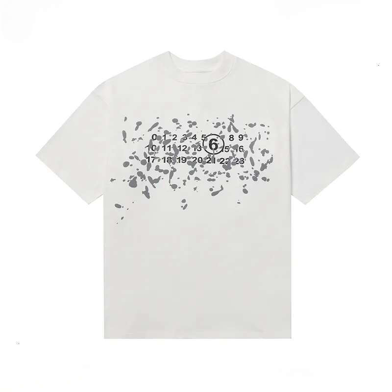 Maisonmargeila Shirts Sales Designer Margeilaly T shirt Pattern Printing Y2k Hip Hop Digital Pattern Round Brand Short Sleeved Breathable Maison graphic tee 02F