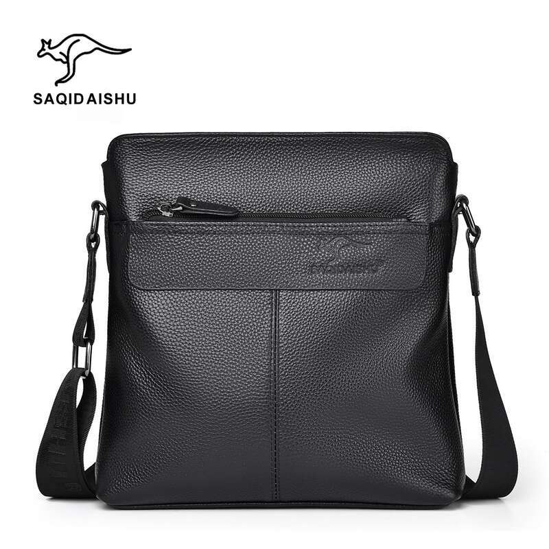 Bags New Men's Leather Simple First Layer Cowhide Bag Business Travel Messenger Shoulder Backpack