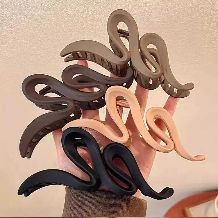 Big Matte Hair Clips Vintage Ribbon Bow Hair Claws Crab Headwear Hairpins Ponytail for Women Hair Accessories Barrettes U250807