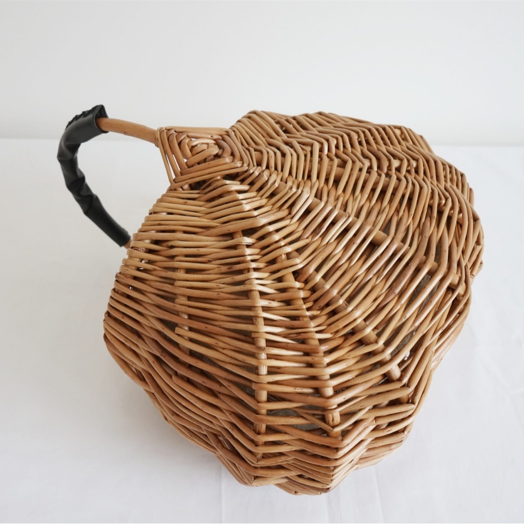 Japanese Handmade Rattan Woven Bag Women's Handbag, Free Shipping Designer Retro Oval Bucket Bag Leisure Vacation Beach Bag