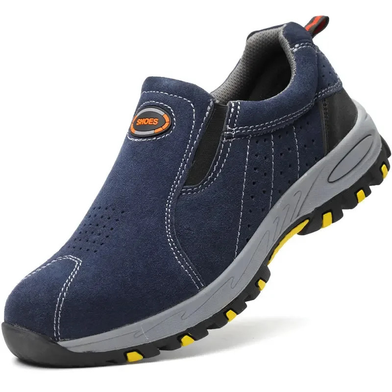 Labour Protection Safety Work Boots Anti-Smashing Anti-Puncture Welding Industrial Steel Toe Men Slip on Sneakers 250731