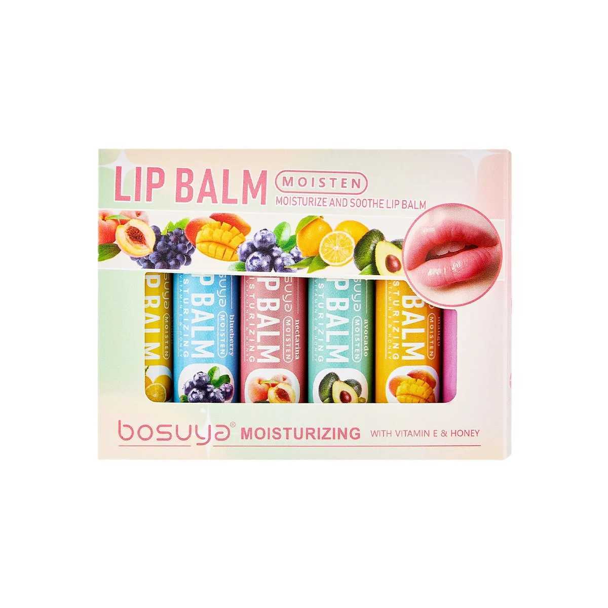 6Pcs Fruit Series Lip Balm Set Honey Vitamin E Moisturizing Repair Anti-Cracked Non-sticky Lip Balm for Lips Skin CareXJ250807