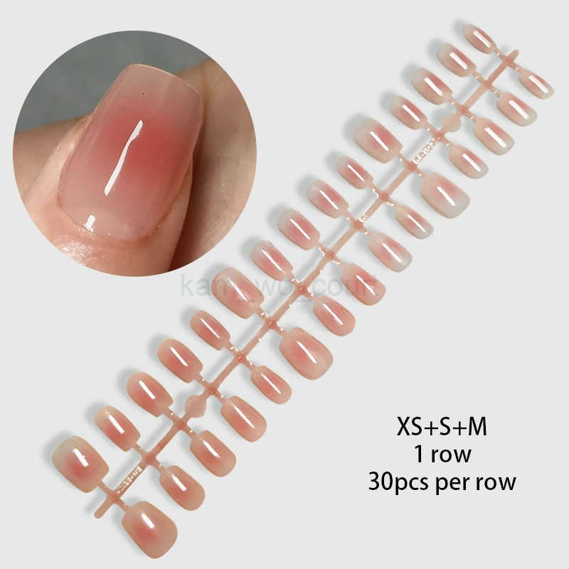 24Pcs Full Finished Fake Nail Patches for Girls Removable Coffin Ballet False Nails French Wearable Press On Fake Nails Gift M250807