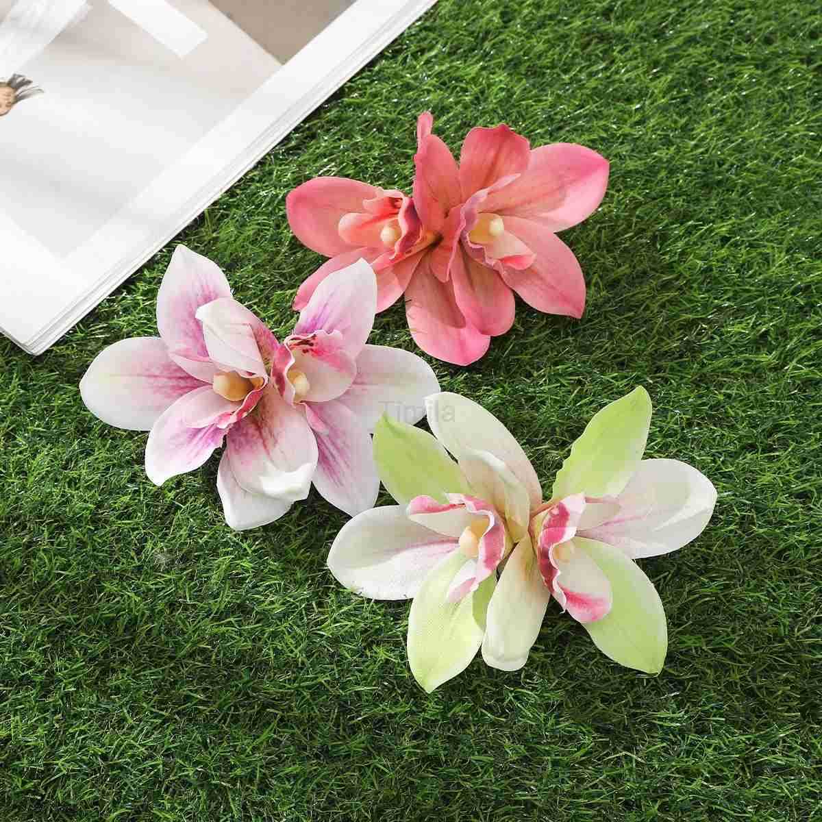 Orchid Flowers Hair Clips Bohemian Small Hairpin Bridal Barrette Beach Wedding Flower Women Holiday Hair Clip Hair Accessories U250807