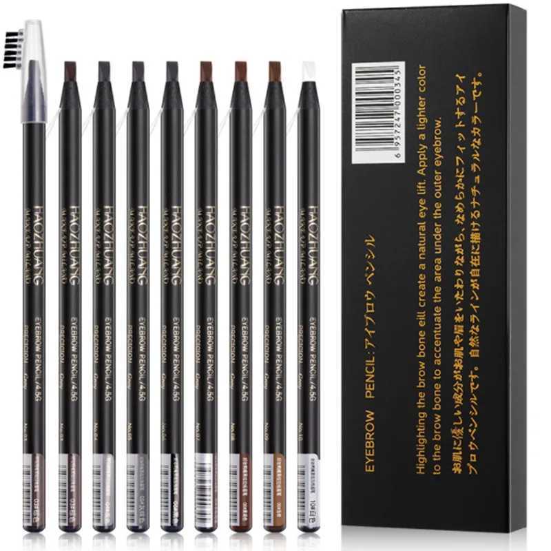 12PCS White Eyebrow Pencil Draw Line Pen Eyeshadow Natural Long-Lasting Brows Tint Waterproof Eye Brow Makeup Beauty Definer W250807