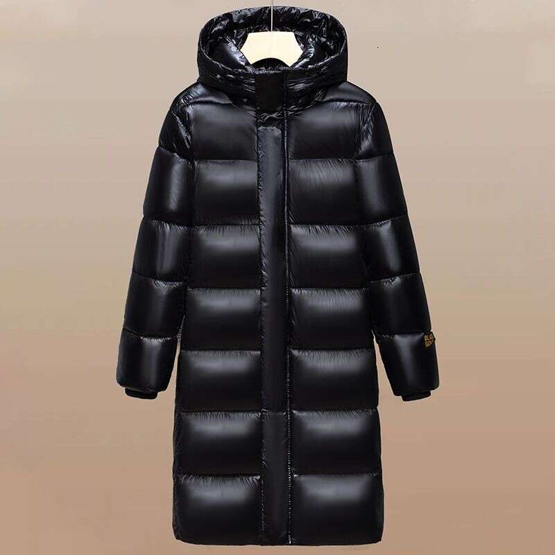 Men's Clothing Winter New Couple Black Gold Thickened Men And Women Warm Over The Knee 2024 Long Youth Cotton Coat