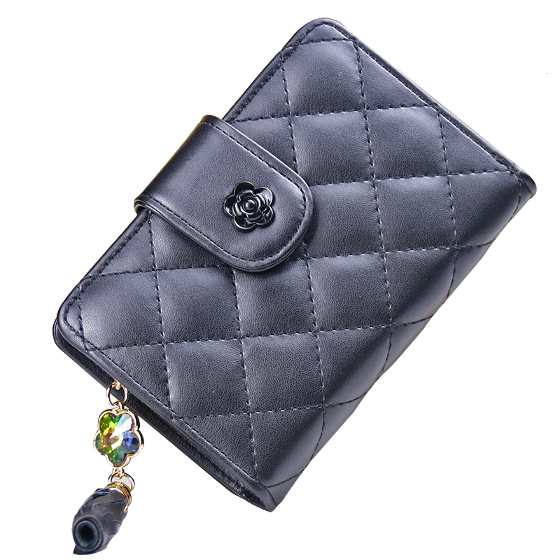 Free Shipping Designer Luxury Women's Fashionable Zipper New Diamond Wallet Korean Style Short Style Trendy Folding Student Coin Bag Casual Card 