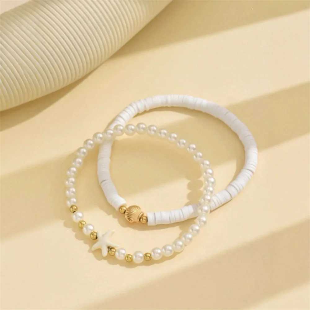 2Pcs Bohemian Alloy Shell Starfish Anklet Ankle Chain Set For Women Stackable Barefoot Beach Foot Bridal Jewelry Y250805