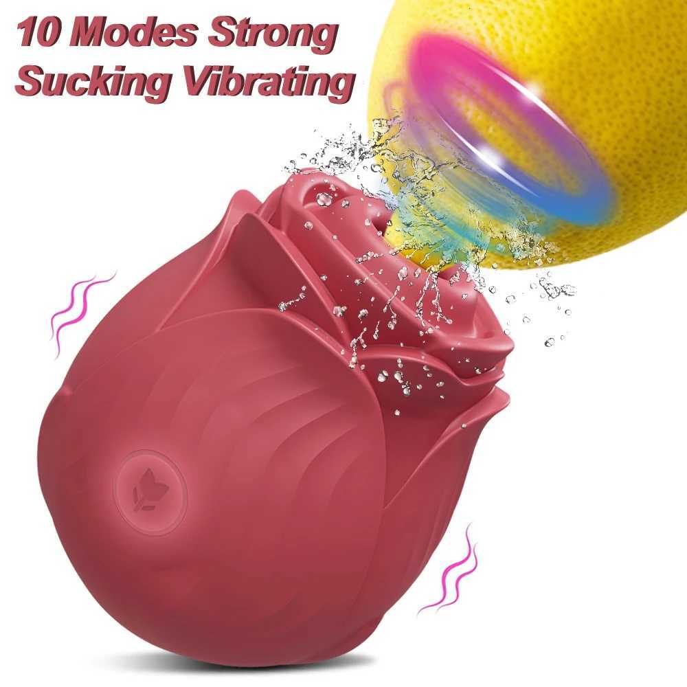 Rose-Sex Toy Vibator Toy for Women Silicone Clitoris Sucker Sucking Shape Sex Toy Nipples 10 Frequency Clitoris Stimulator W250807