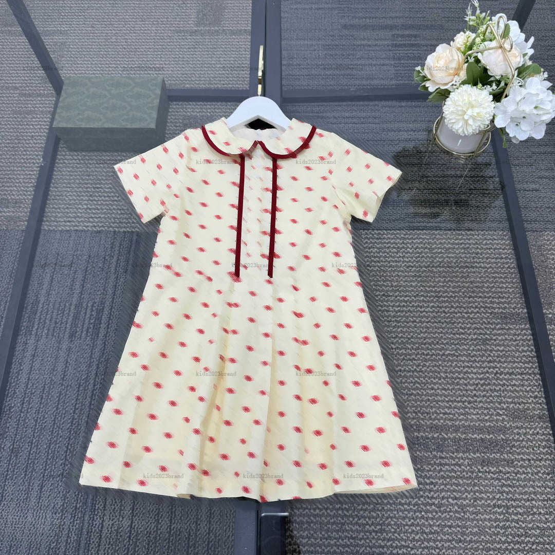girls dresses Academic style kids designer clothes lapel baby Summer dress Full lettering skirt A014X01N009