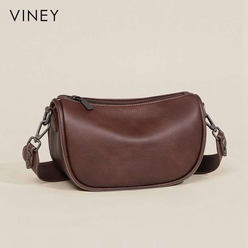VINEY Women 2025 New Women's Messenger Pillow Genuine Leather Dumpling High-end Shoulder Bag