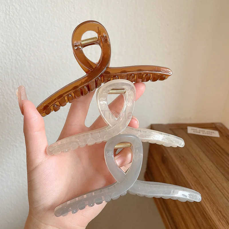 Plastic Transparent Large Size Hair Claw Fashion Ladies Hair Clips Women Hair Accessories Headwear U250807