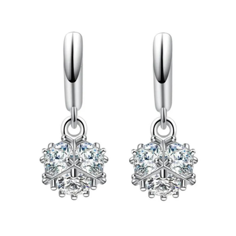 Fashion Jewelry Temperament Crystal Ball 925 Sterling Silver Rhinestone Exquisite Beautiful Bright Dangle Earrings E241 250805