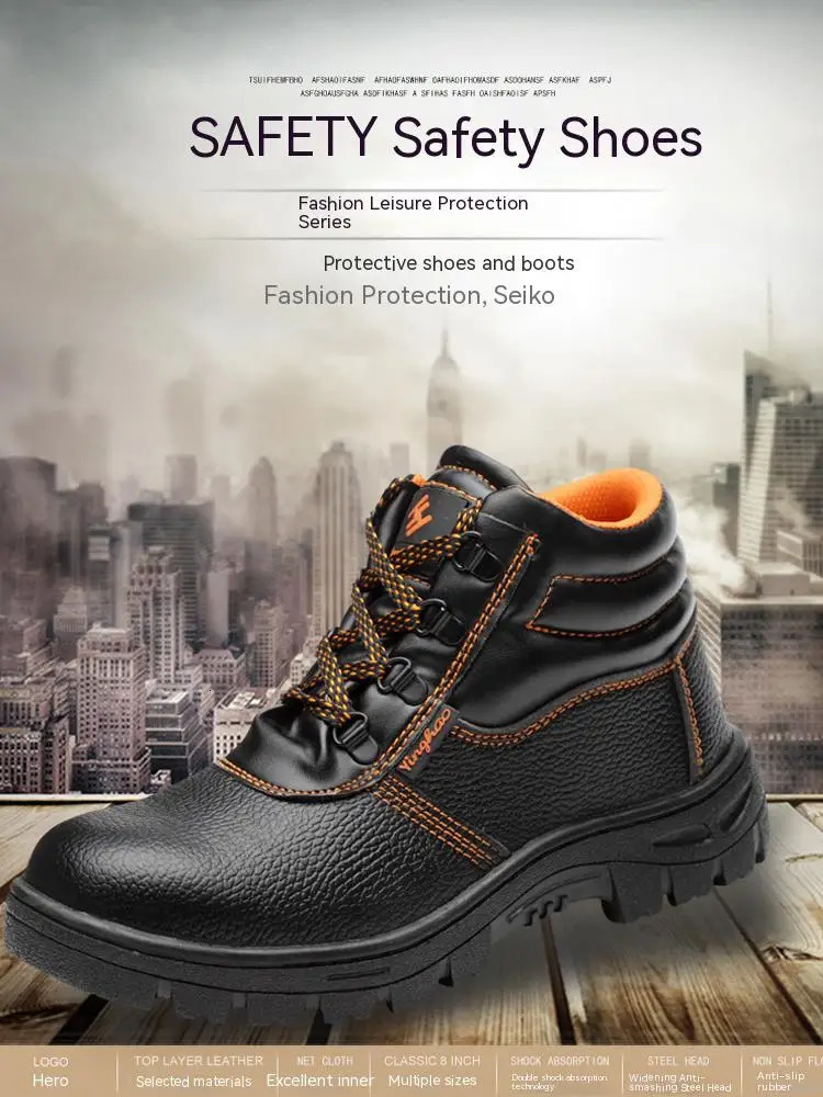 Men Safety Shoes Steel Toe Work Sneakers Indestructible PunctureProof Boots Water resistant Anti shock Non slip boots 250801