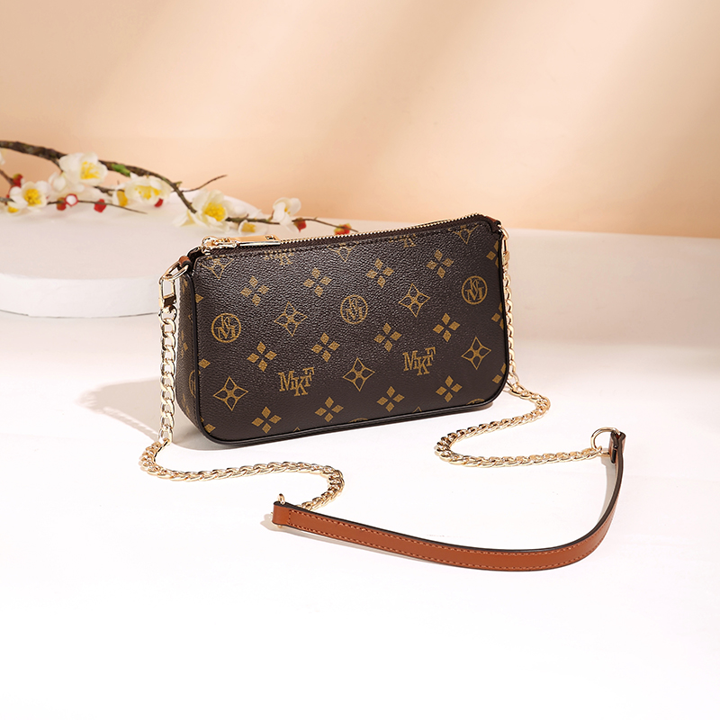 MKF designer bag free shipping Classic high-quality letter printed shoulder bag retro light luxury fashionable womens handbag
