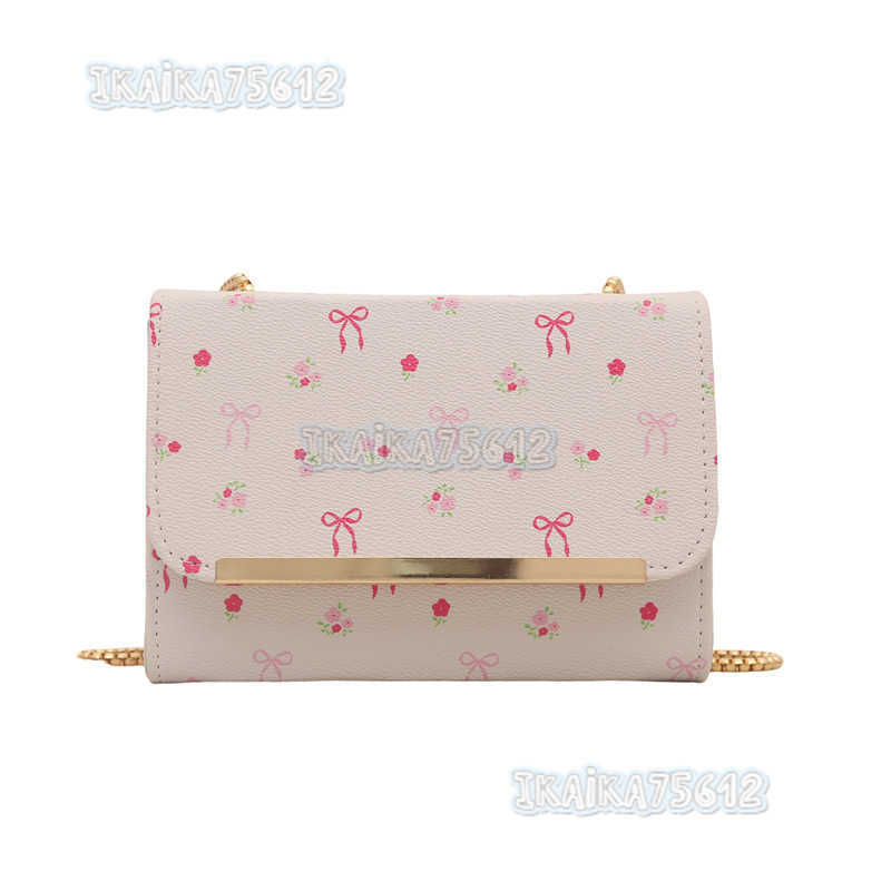 Trend Cherry Print Small Square Bag for Women 2025 Summer New Fashionable Shoulder Bag Crossbody Bag H250806