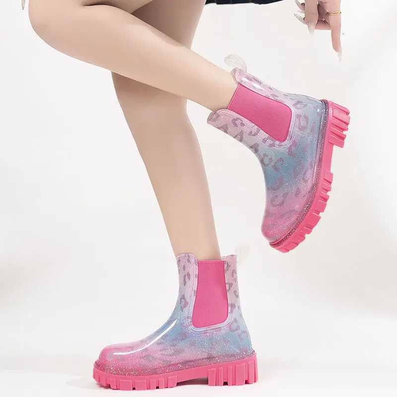 igh Quality Women Rain Boots Knee High Platform Elegant Low Heel Trend Gothic Rock Leather Knight Boots Cott Shoes Snow Boots XJ250807