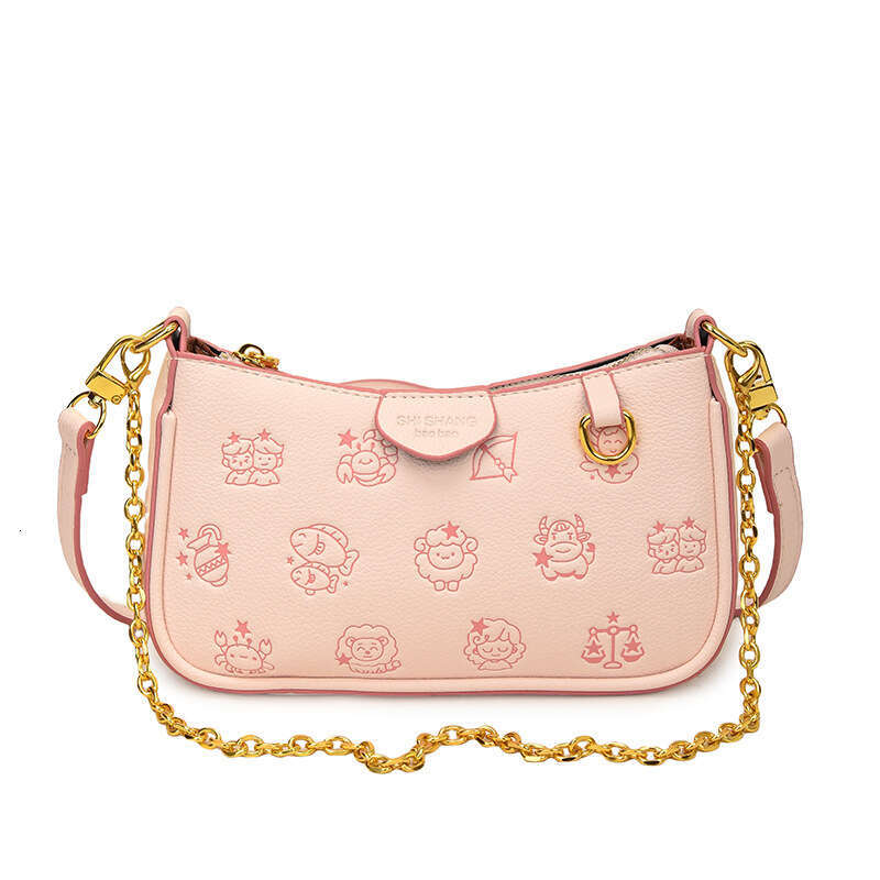 High-End Underarm 2025 Summer New Niche Women's Printed Chain Shoulder Handbag Crossbody Bag