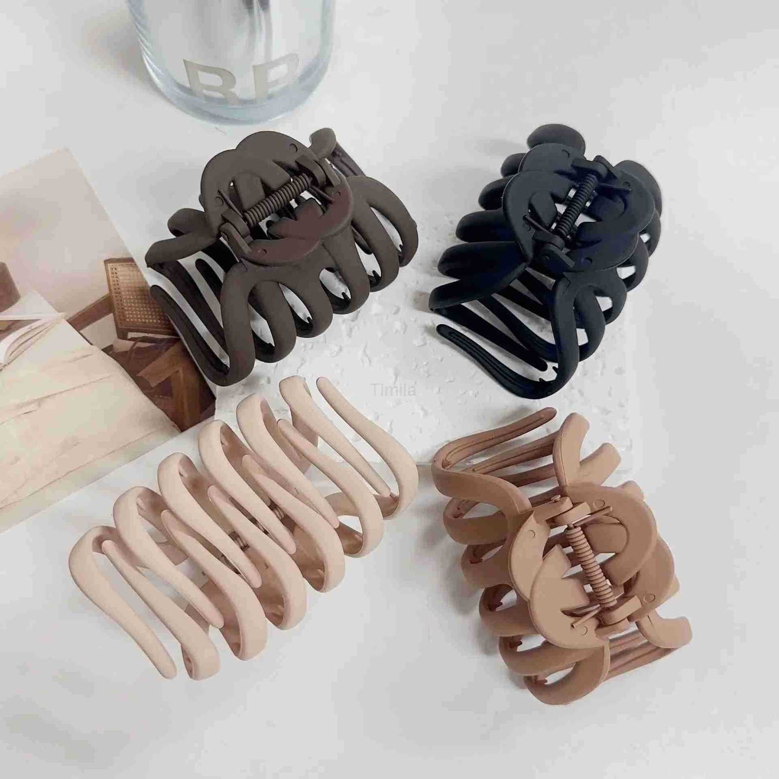 New Korean Large Catch Crab Claw Clips for Women Long Thick Updo Fashion Hair Accessories Matte Plastic Jaw Clamp Headwear U250807