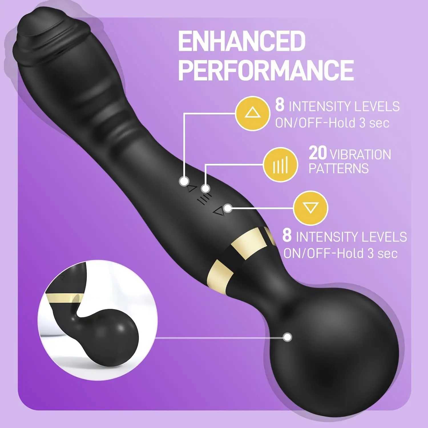 20 Speeds Powerful AV Magic Wand Vibrator Clitoris Stimulator G Spot Massager Sex Toys for Women Adult Female Erotic Sex Product W250807