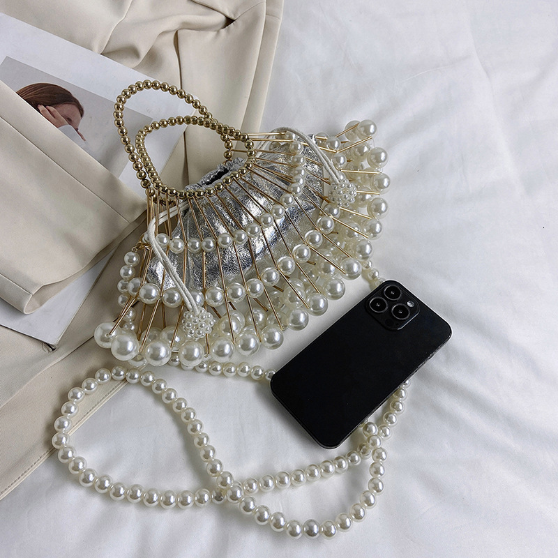 Free shipping designer 2023 New Women Bag Niche Design Pearl Shoulder Bag Crossbody Bag Internet Celebrity Stylish Beaded Handbag Evening Bag