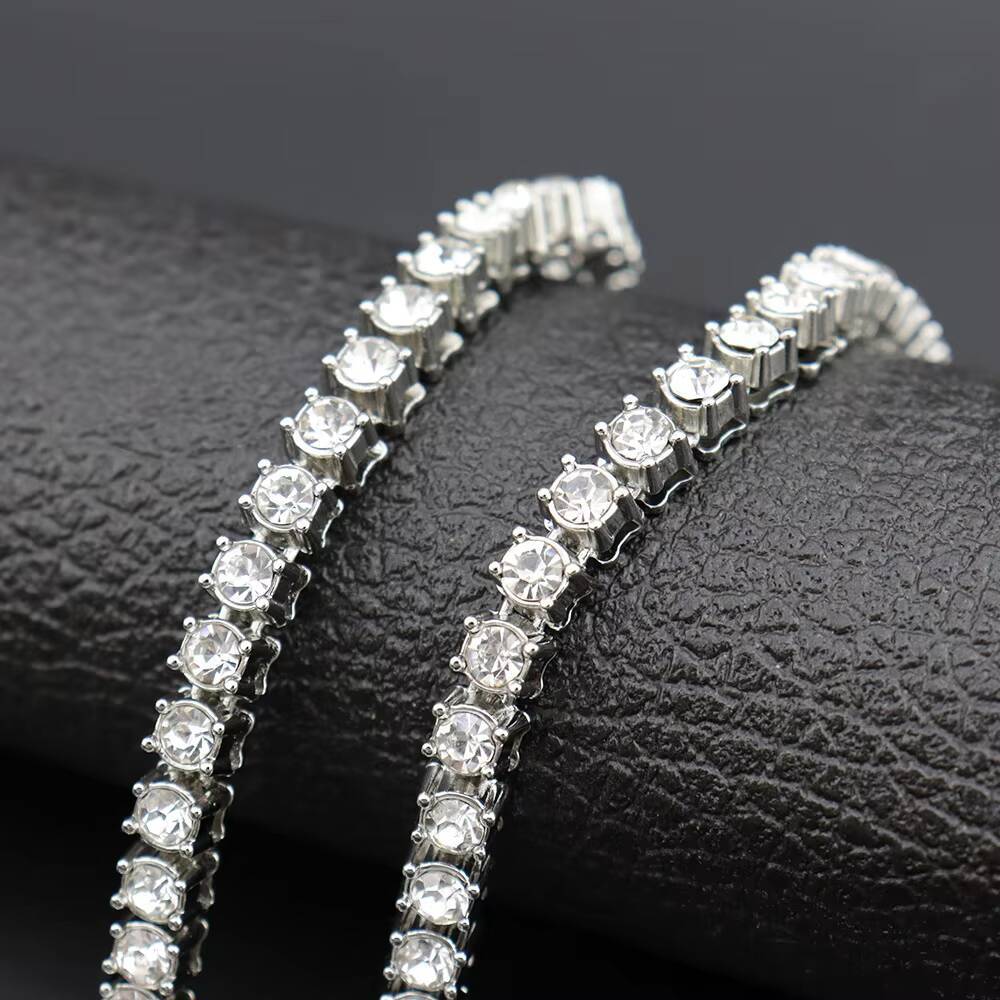Hip-hop style ice crack style moissanite mesh diamond tennis necklace for men and women 18K gold diamond tennis necklace