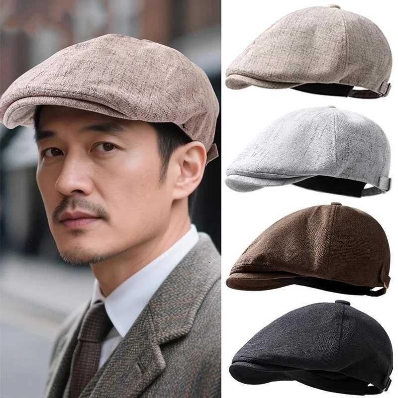 2025 Fashion Men Berets Cotton Solid Color Casual Beanie Retro Autumn Winter Forward C Windproof Driver Women Hats Decoration XJ250807