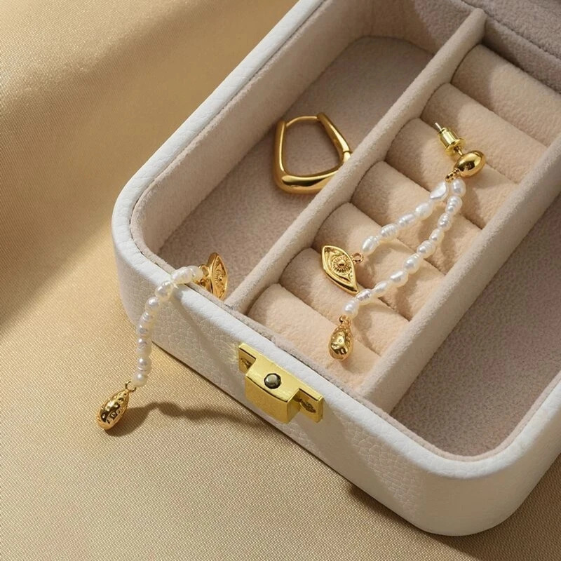 Vintage Dangle Earring Freshwater Pearl Asymmetrical Long Eye Water Drop Earrings for Women Female Daily Jewelry Pendant Gift 250805