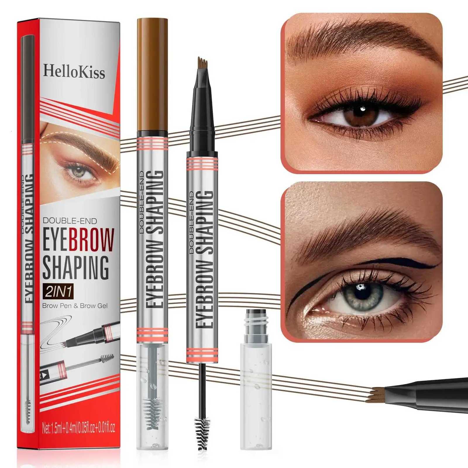 Double End Liquid Eyebrow Pencil 4 Tip Head Waterproof Sweatproof Chuitz Dry Long Lasting 2in1 Eyebrow Shaping Cream W250807
