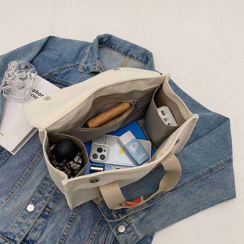 Large Capacity Canvas for Women's 2023 New Trendy, Simple, Versatile Colorful Broadband Handheld Commuting Crossbody Bag