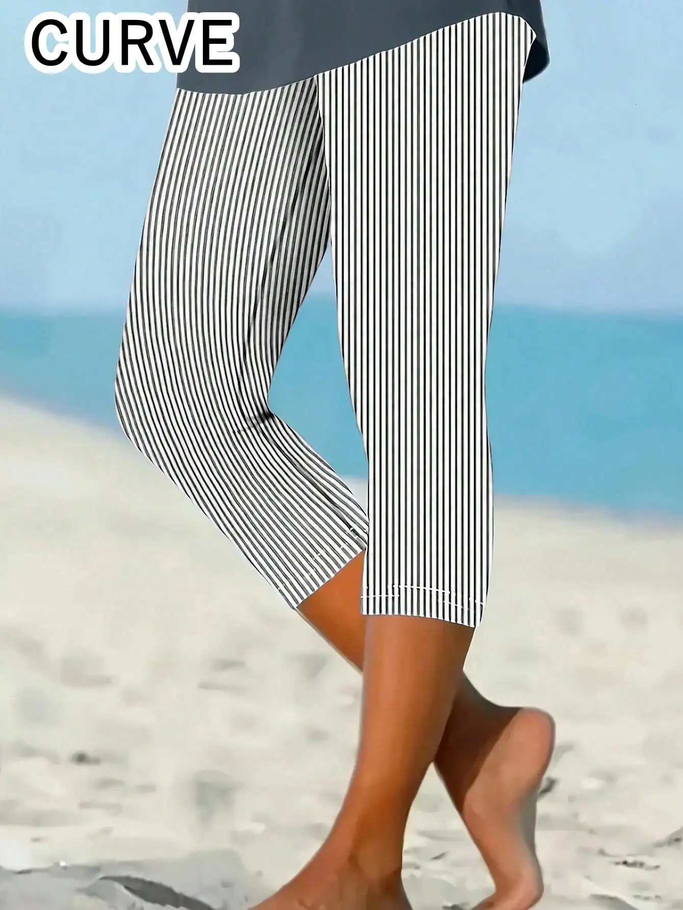 Plus Size 1XL5XL Fashion Womens Cropped Printed trendy trousers Casual Floral Print Tight Pants Sevenpoint Leggings 250805