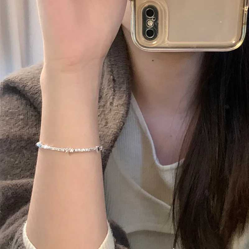 VENTFILLE 925 Sterling Silver Star Bead Bracelet For Women Girl Sweet Romantic Versatile Trend Jewelry Gifts Dropshipping W250807