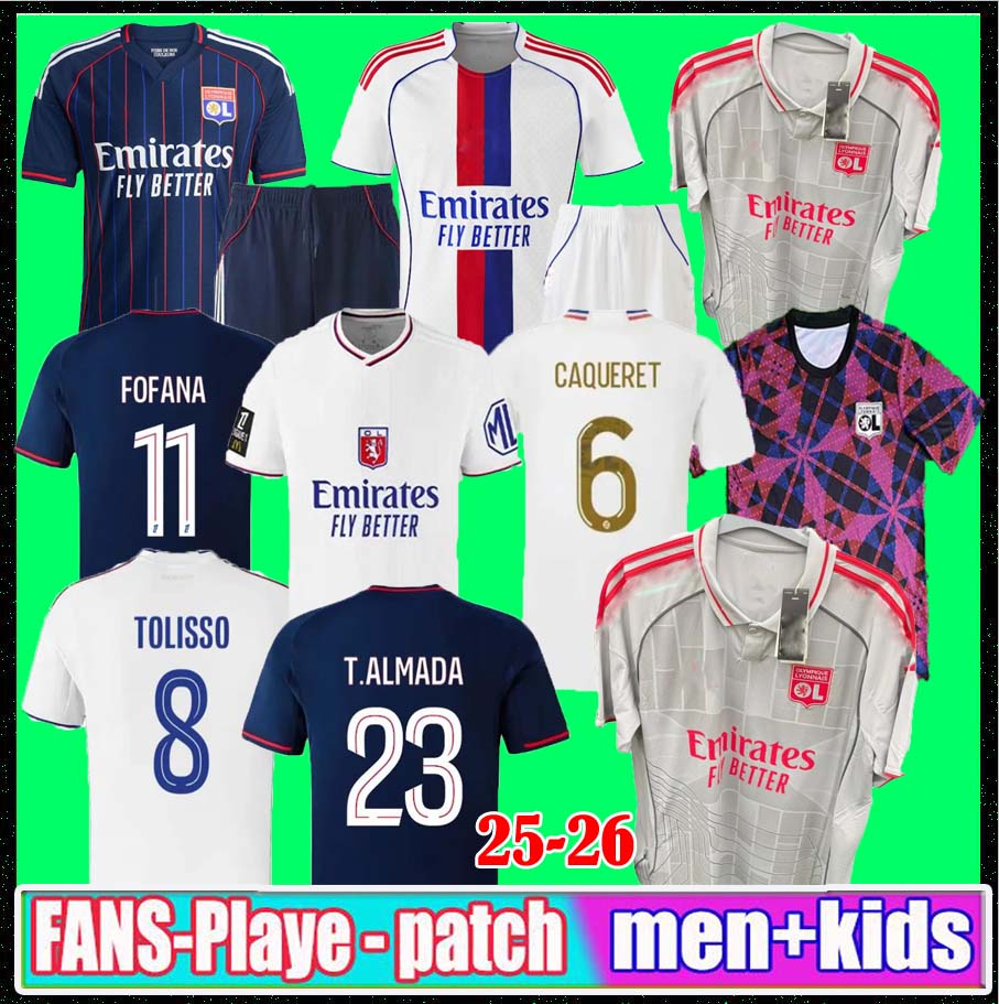 3xl 4xl 24 25 Maillot de foot DEMBELE Soccer JerseyS Special Lyon 2025 2026 75-Year Anniversary Kit Lyonnais CAQUERET OL AOUAR TRAORE away football shirt men kids kit