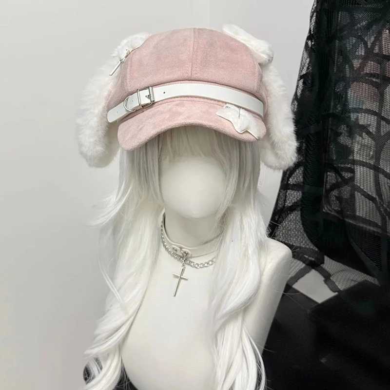 Gothic Lolita Beret Kaii Hat Punk Bone Long Eared Puppy Hat For Women Girls Cosplay Hats Versatile Sunscreen Hat Gifts XJ250807